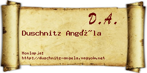 Duschnitz Angéla névjegykártya